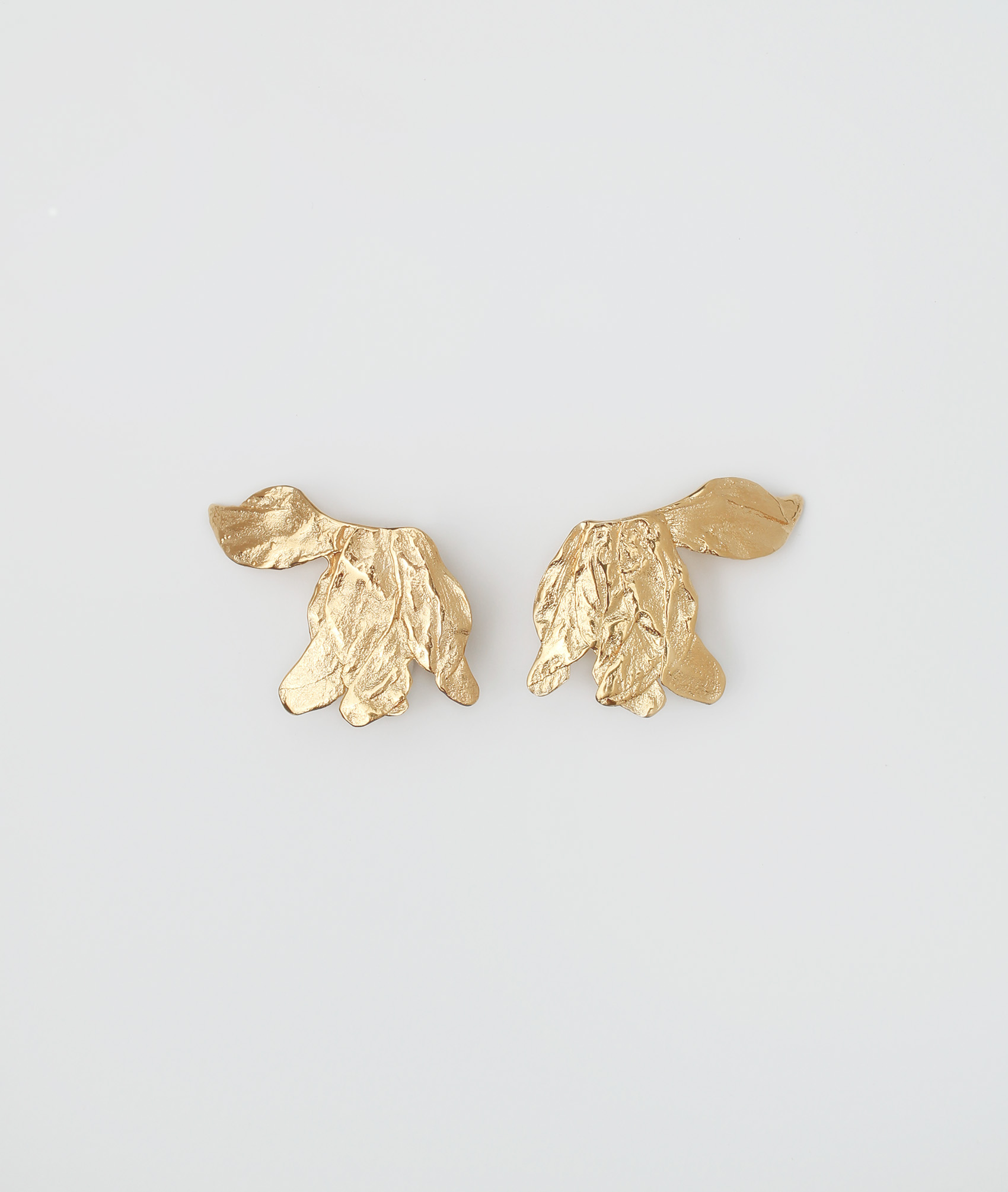 Cyclamen_Mirrored_Earrings_Front_GOldPlated